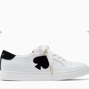 Kate Spade White Sneakers with Black Spade Accent
